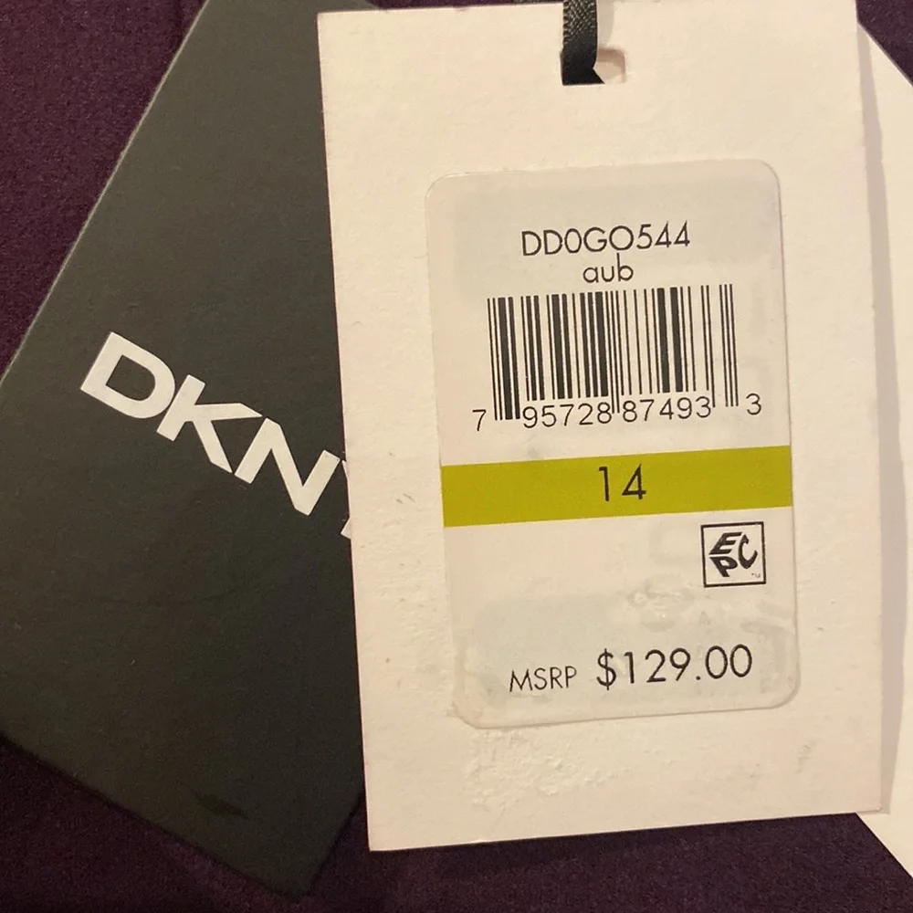 DKNY Ruffled Cap-Sleeve Sheath Dress Aubergine Purple - Picture 4 of 8